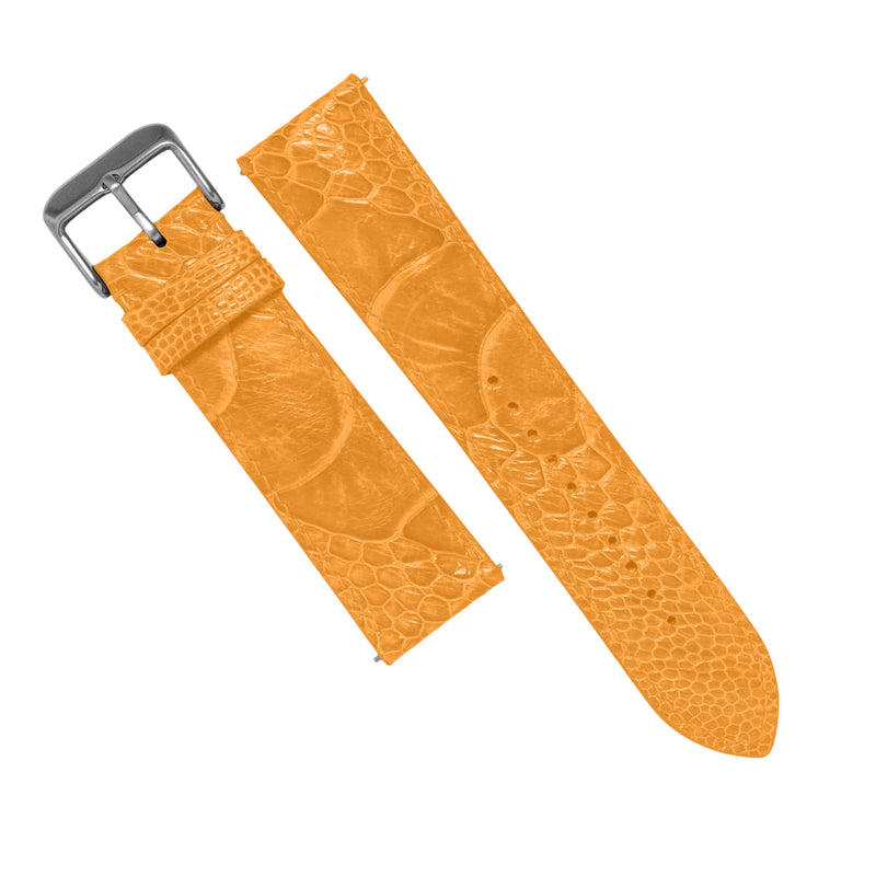 MTO Ostrich Leather Watch Strap in Yellow