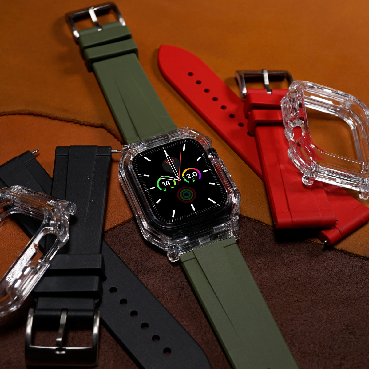 Apple Watch Rubber Mod Kit in Olive - Nomad Watch Works SG