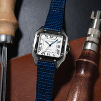 MTO Lizard Skin Watch Strap in Navy