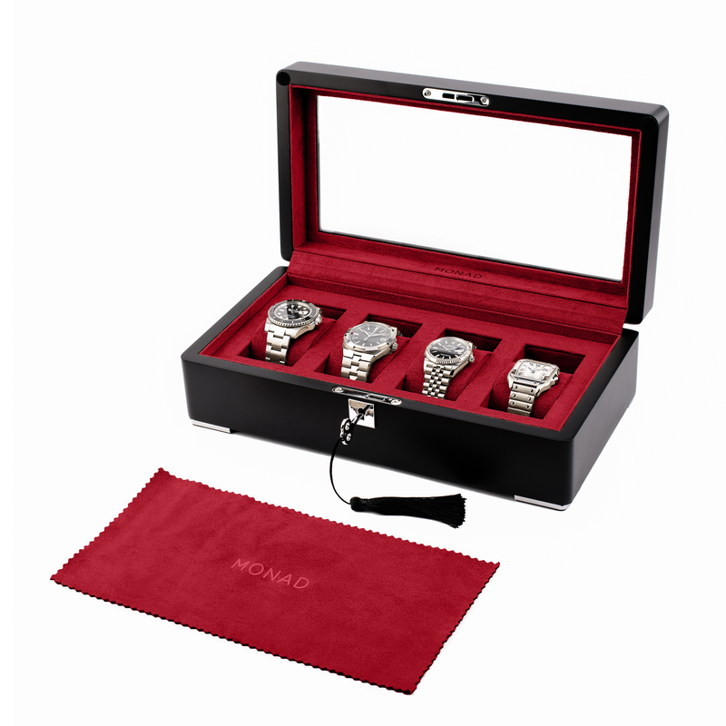 Monad Legacy Black Watch Box in Red (4 Slots) - PREORDER