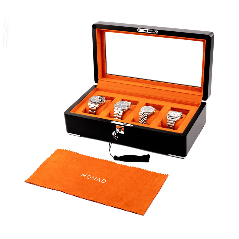 Monad Legacy Black Watch Box in Orange (4 Slots)