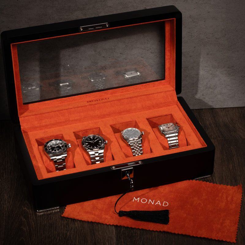 Monad Legacy Black Watch Box in Orange (4 Slots)