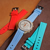 Curved End Rubber Strap for Omega x Swatch Moonswatch in Blue (20mm) - Nomad Watch Works SG