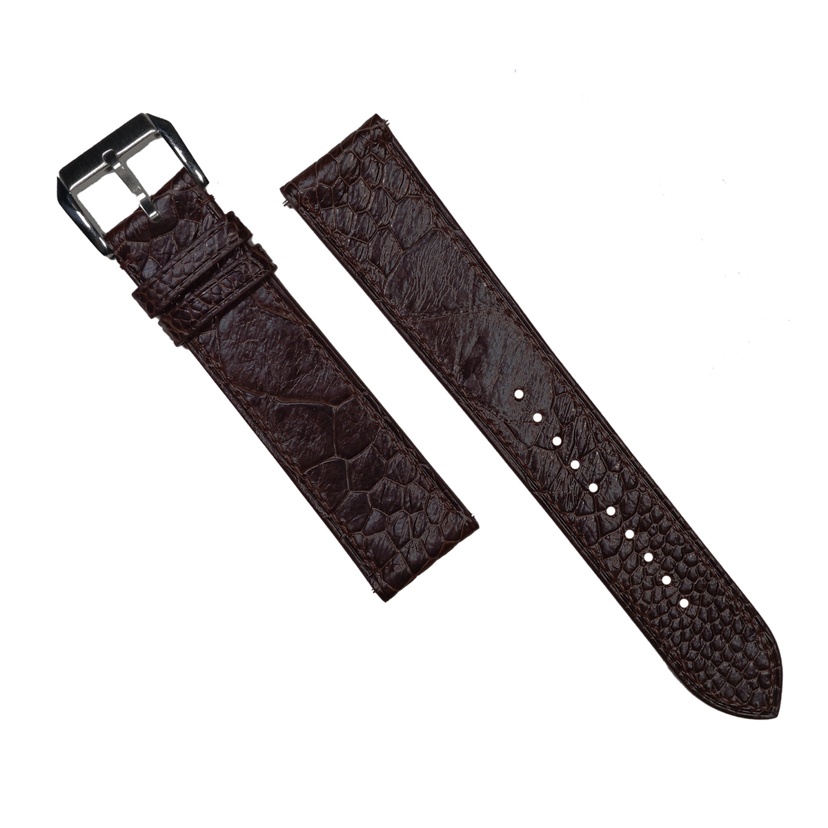 Ostrich Leather Watch Strap in Brown - Nomad Watch Works SG