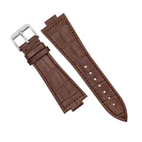 Genuine Croc Pattern Leather Watch Strap in Brown (Tissot PRX 40/Chrono) - Nomad Watch Works SG