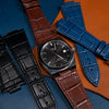 Genuine Croc Pattern Leather Watch Strap in Brown (Tissot PRX 40/Chrono) - Nomad Watch Works SG