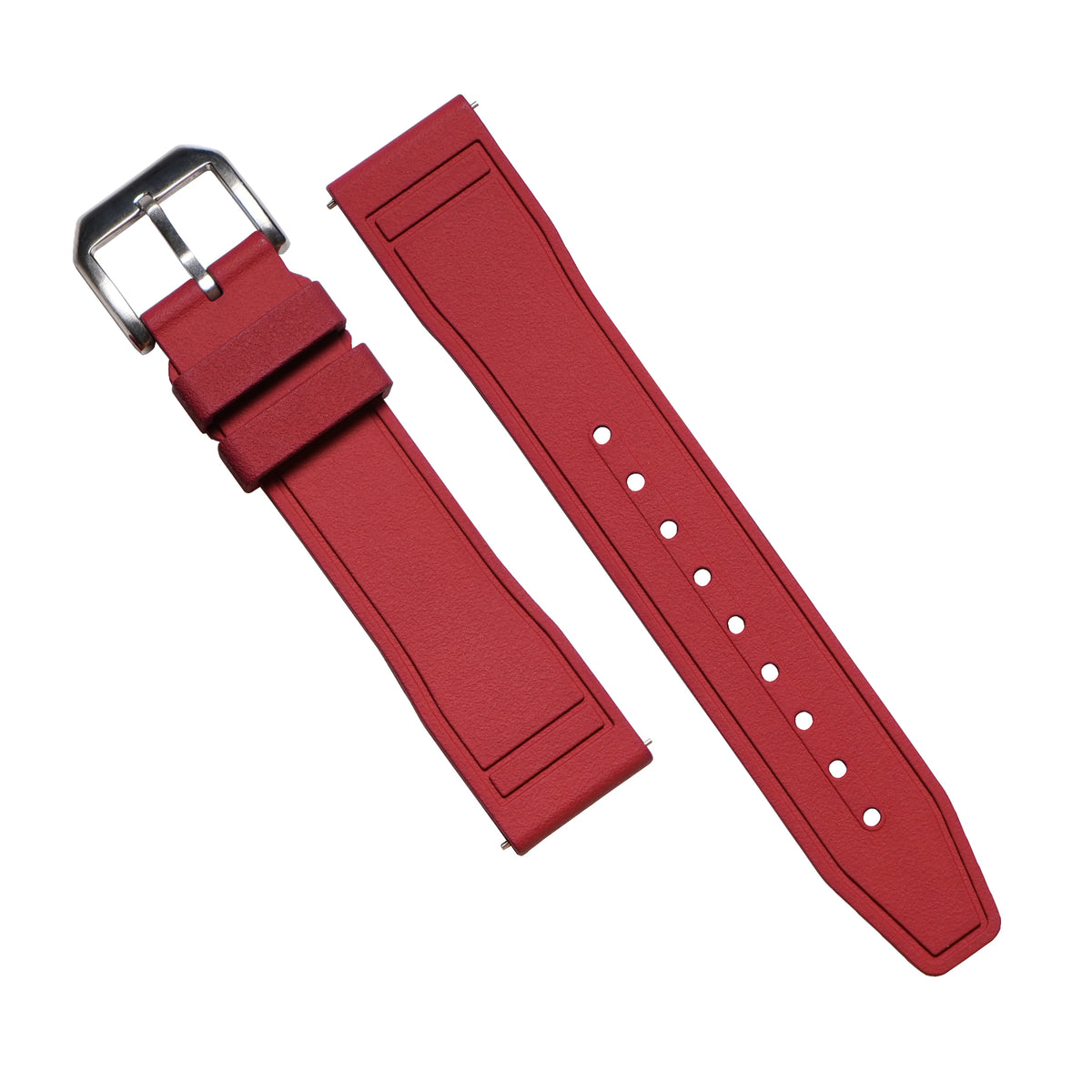 Pilot FKM Rubber Strap in Red - Nomad Watch Works SG