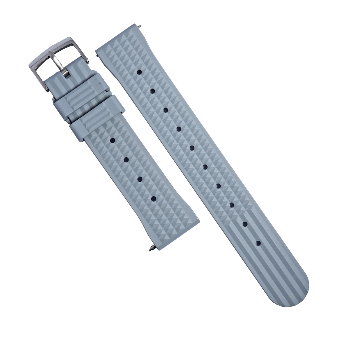 Waffle FKM Rubber Strap in Grey - Nomad Watch Works SG