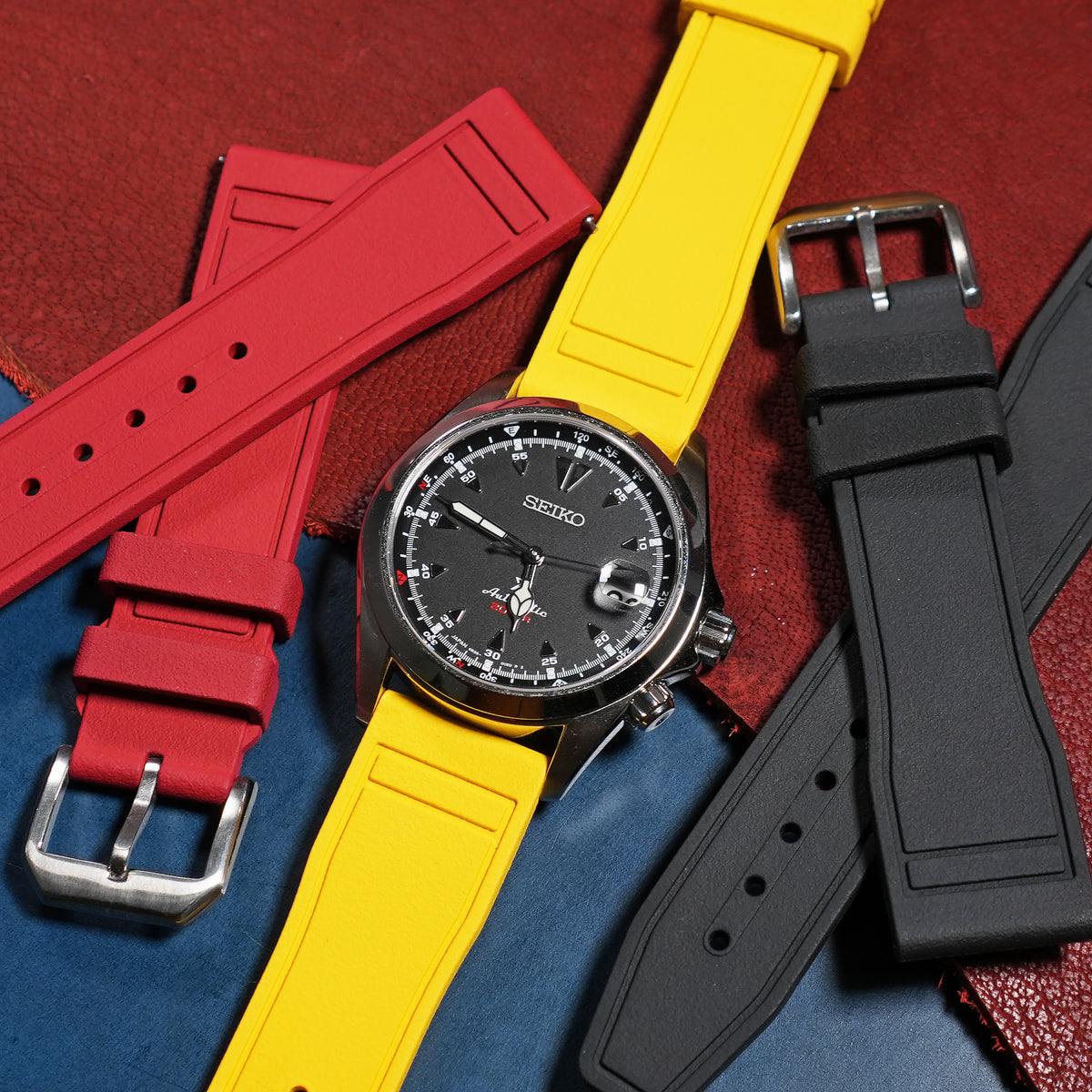 Pilot FKM Rubber Strap in Yellow - Nomad Watch Works SG