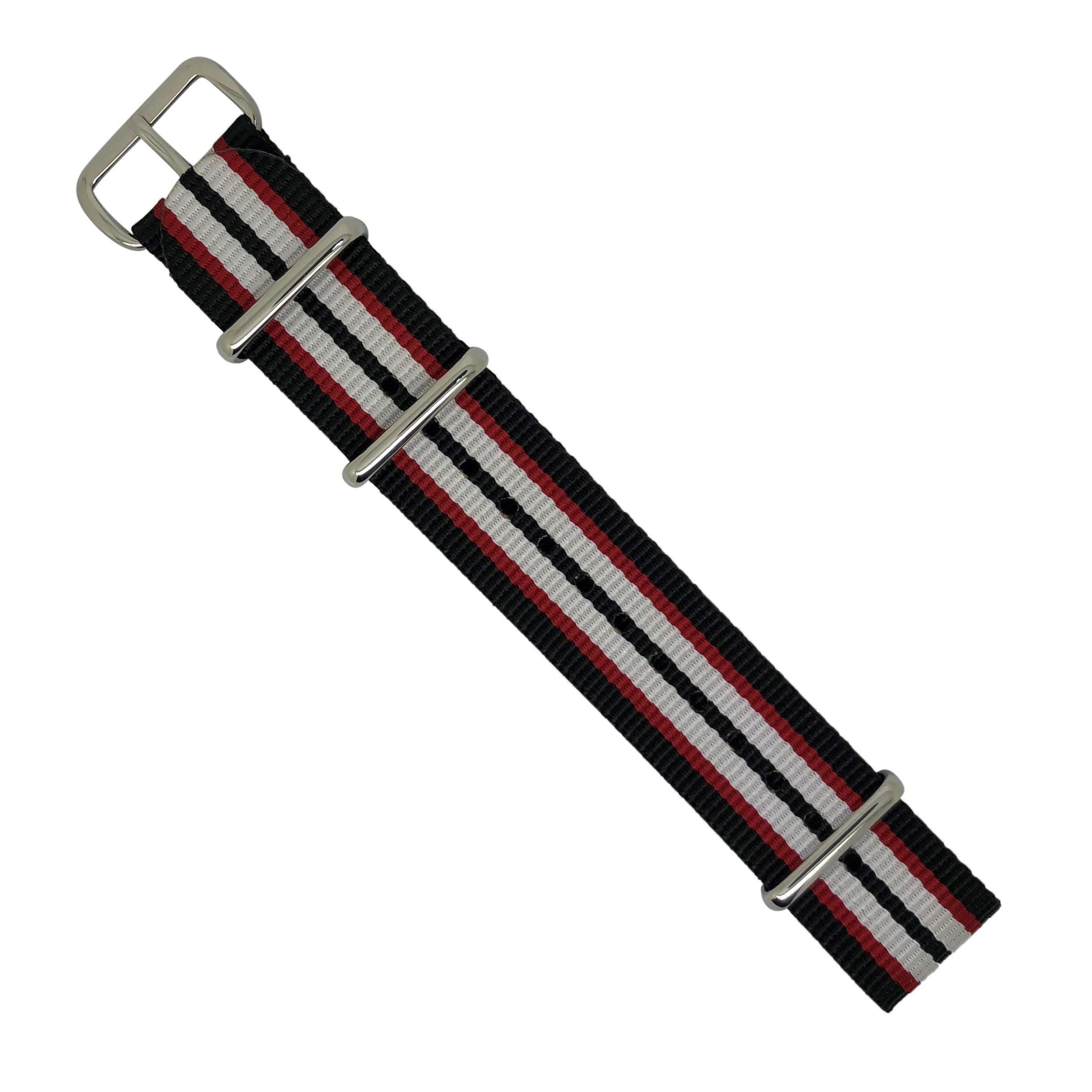 Premium Nato Strap in Black Red White Nomad Watch Works SG