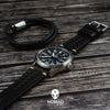 Premium Rally Leather Watch Strap in Black (18mm) - Nomad watch Works