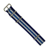 Premium Nato Strap in Regimental Blue with Polished Silver Buckle (20mm) - Nomad watch Works