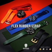 Flex Rubber Strap in Orange (20mm) - Nomad watch Works