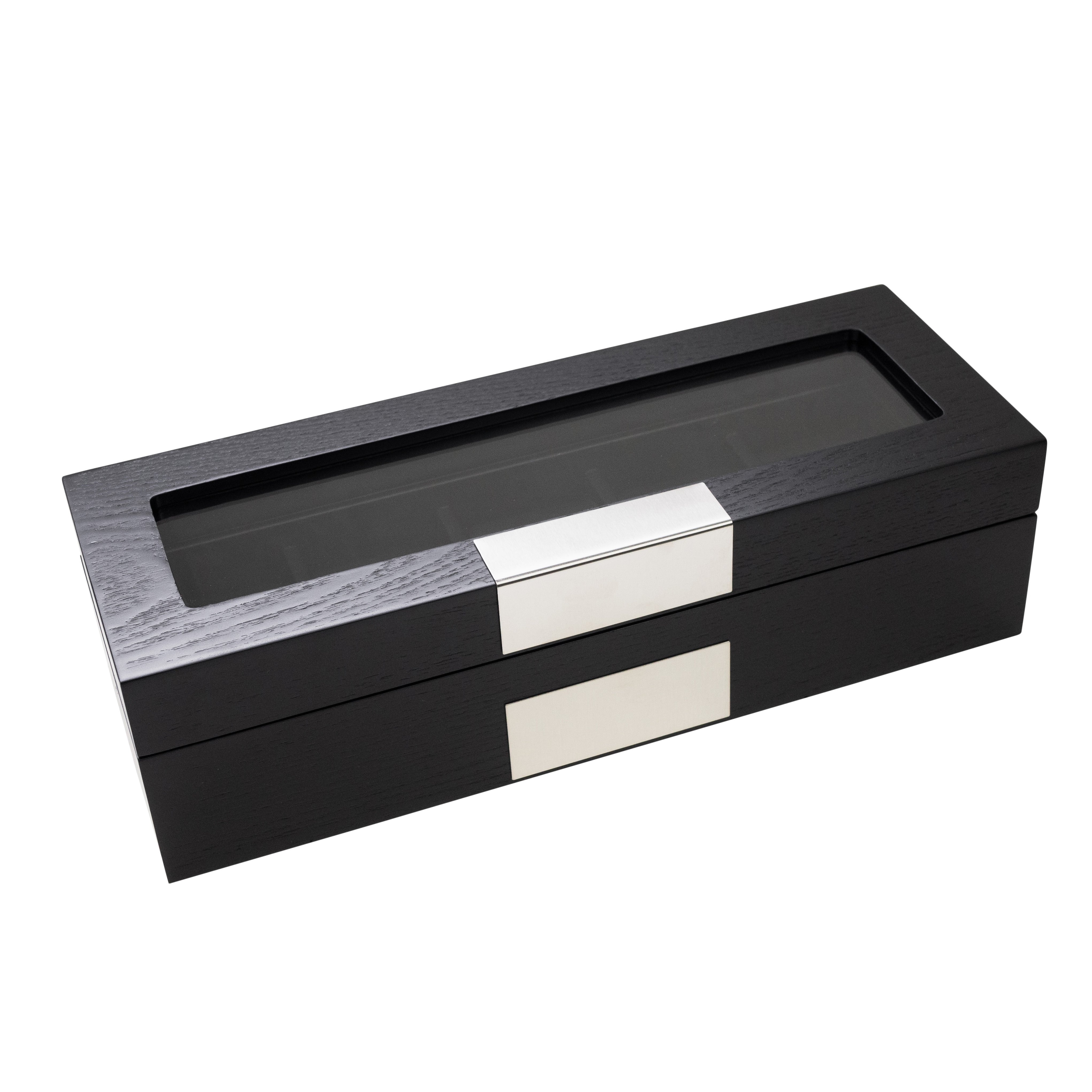 Black wooden watch box hot sale