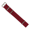 Premium Nato Strap in Red with Polished Silver Buckle (18mm) - Nomad watch Works