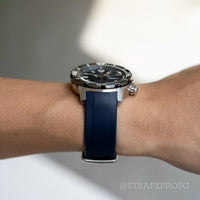 StrapXPro Curved End Rubber Strap for Seiko Monster (4th Gen) in CloudBurst Blue (20mm) - Nomad Watch Works SG