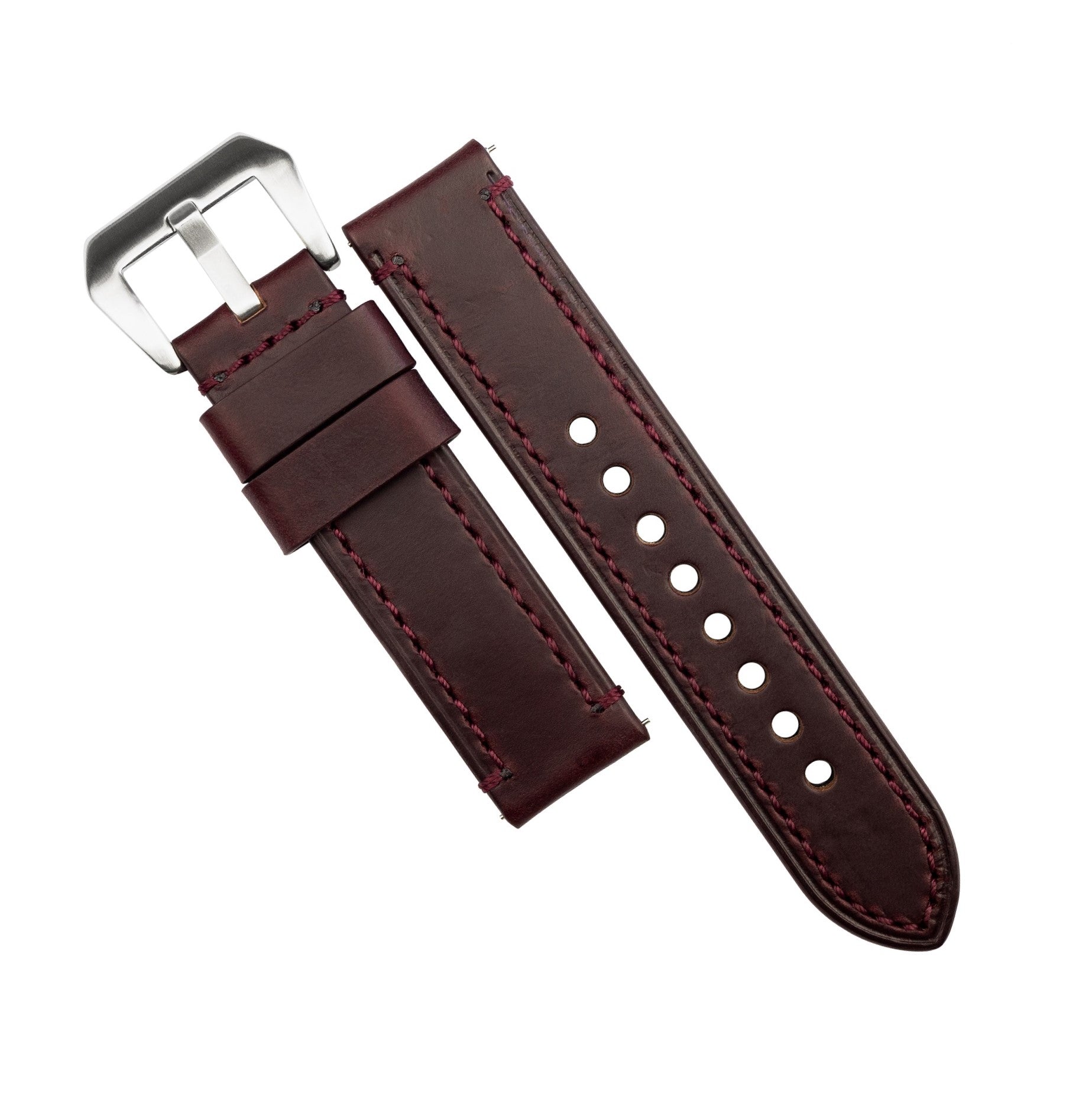 N2W Ammo Horween Leather Strap in Chromexcel® Burgundy (20mm) - Pre Order - Nomad Watch Works SG