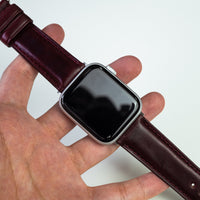 N2W Classic Horween Leather Strap in Chromexcel® Burgundy (38 & 40mm) - Nomad watch Works