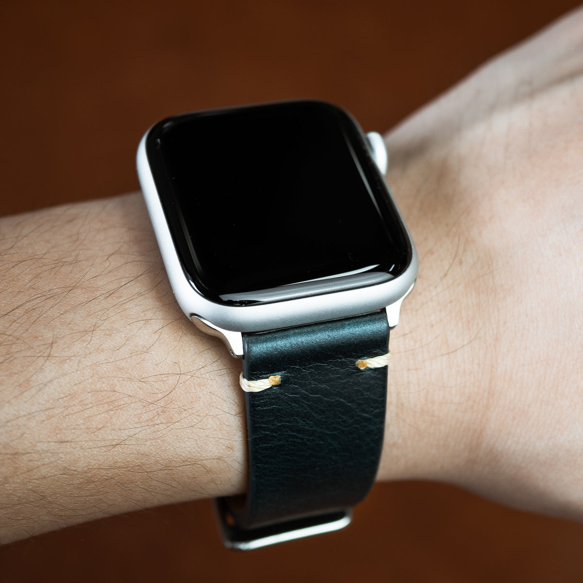 Apple Watch Premium Vintage Oil Waxed Leather Strap in Navy (38 & 40mm) - Nomad watch Works
