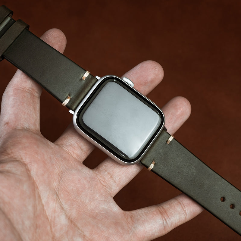N2W Vintage Horween Leather Strap in Chromexcel® Olive (38 & 40mm) - Nomad watch Works