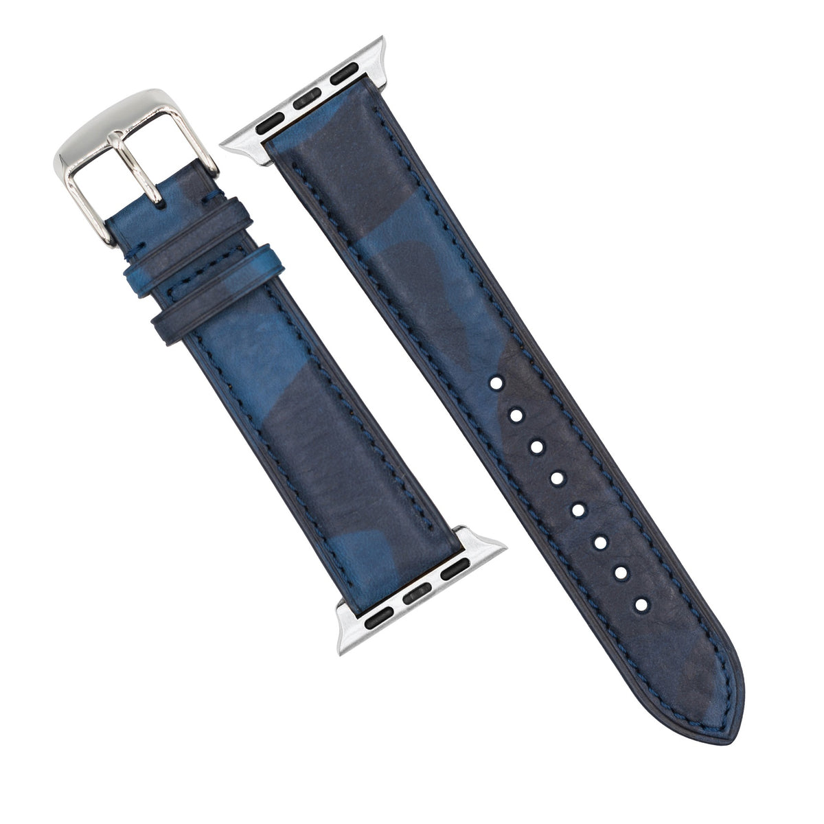 Emery Classic LPA Camo Leather Strap in Blue Camo (38, 40, 41mm) - Nomad Watch Works SG