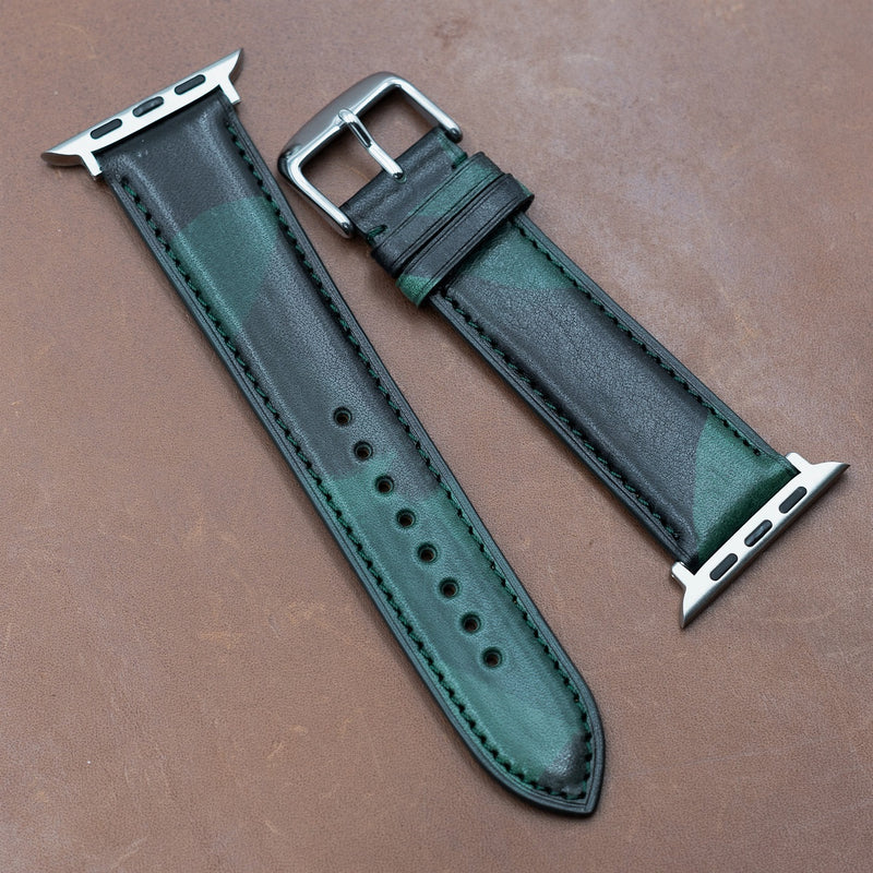 Emery Classic LPA Camo Leather Strap in Green Camo (38, 40, 41mm) - Nomad Watch Works SG