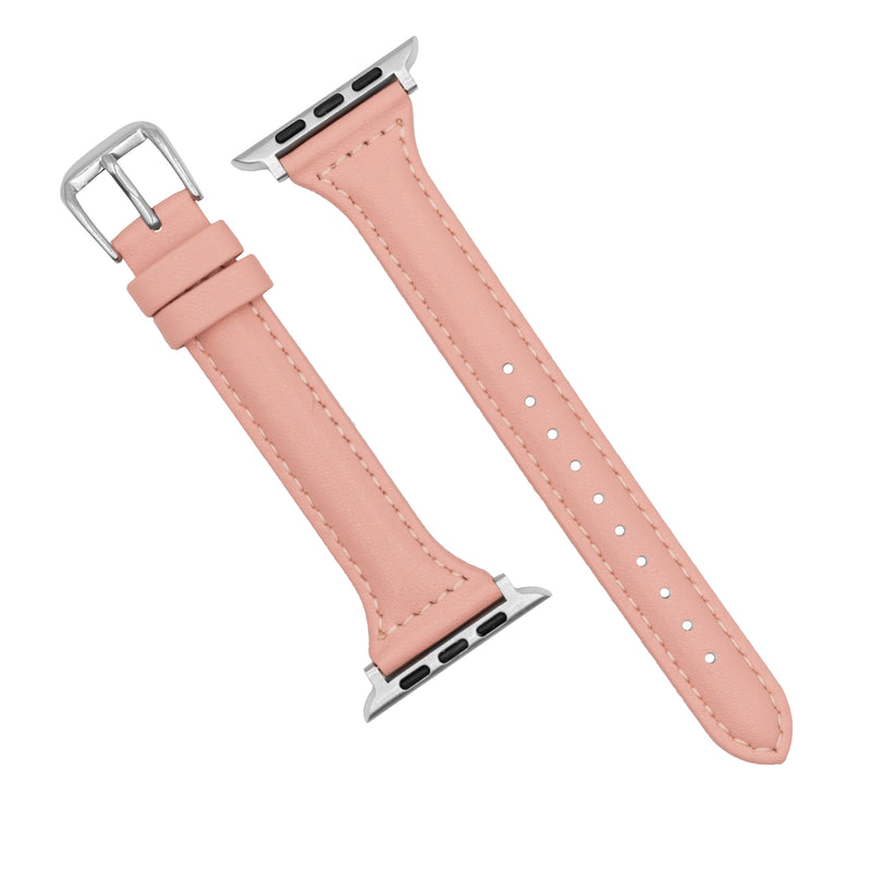 Apple Watch Slim Leather Strap in Pink (38, 40, 41mm) - Nomad Watch Works SG