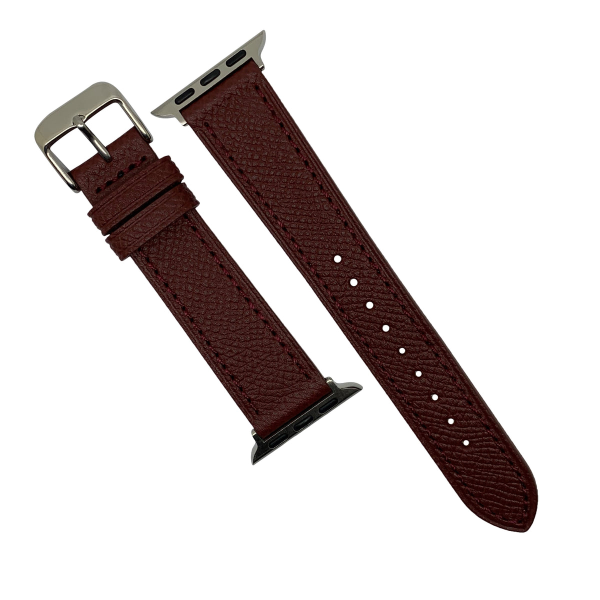 Emery Dress Epsom Leather Strap in Burgundy (38 & 40mm) - Nomad watch Works