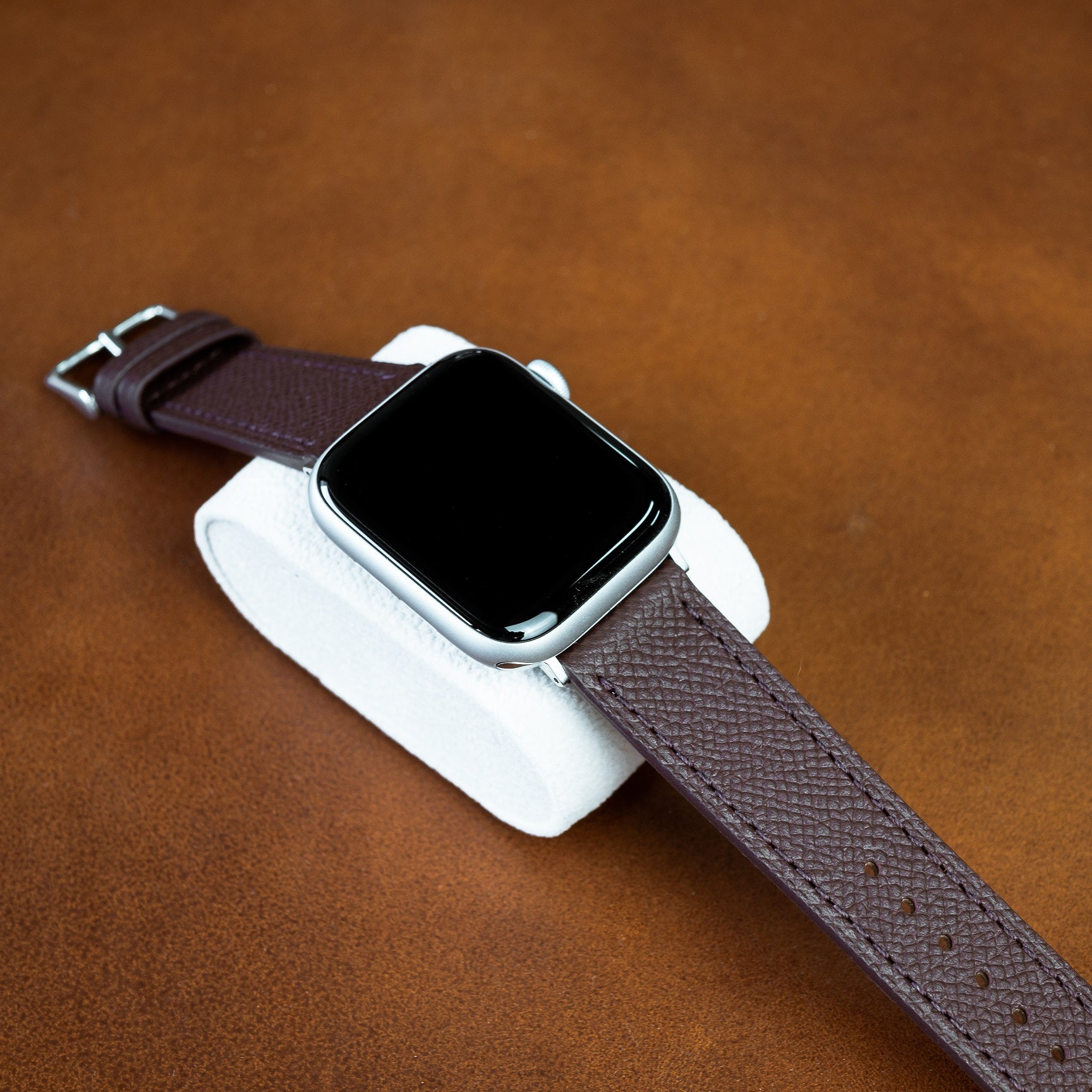 Dress Epsom Leather Strap in Brown Apple Watch Nomad Watch Works SG