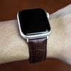 Apple Watch Genuine Croc Pattern Leather Watch Strap in Brown w/ Butterfly Clasp (38 & 40mm) - Nomad watch Works