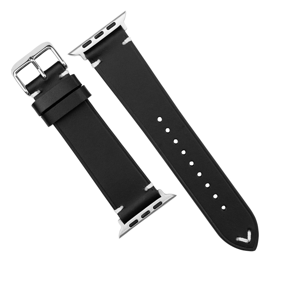 Emery Vintage Buttero Leather Strap in Black (38 & 40mm) - Nomad Watch Works SG
