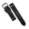Premium Pilot Oil Waxed Leather Watch Strap in Black (20mm) - Nomad watch Works