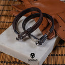 Lincoln Leather Bracelet in Brown (Size L) - Nomad watch Works
