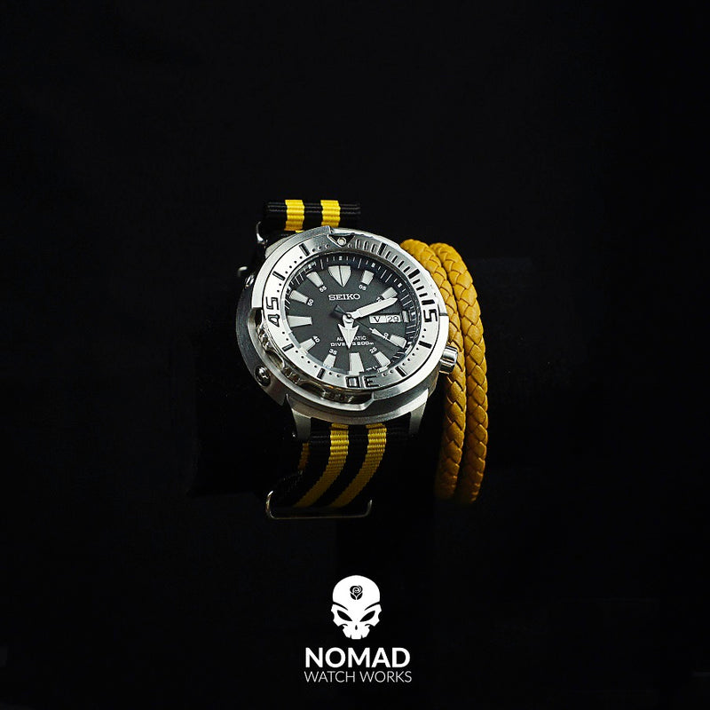 Oxford Leather Bracelet in Yellow (Size M) - Nomad watch Works