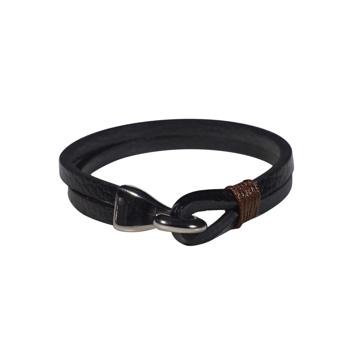 Lincoln Leather Bracelet in Black (Size L) - Nomad watch Works