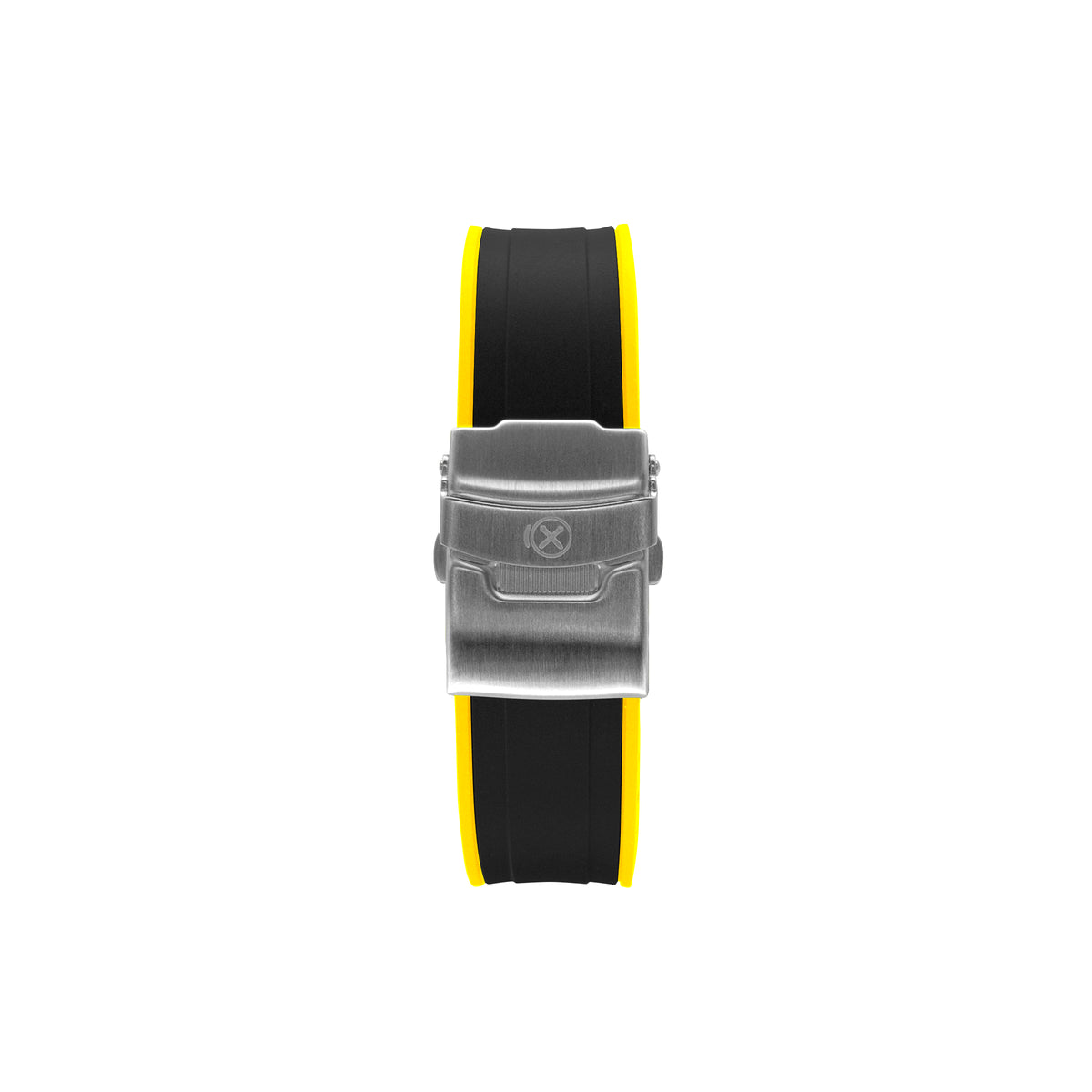 StrapXPro Curved End Rubber Strap for Seiko SKX/5KX in Black/Yellow (22mm) - Nomad Watch Works SG