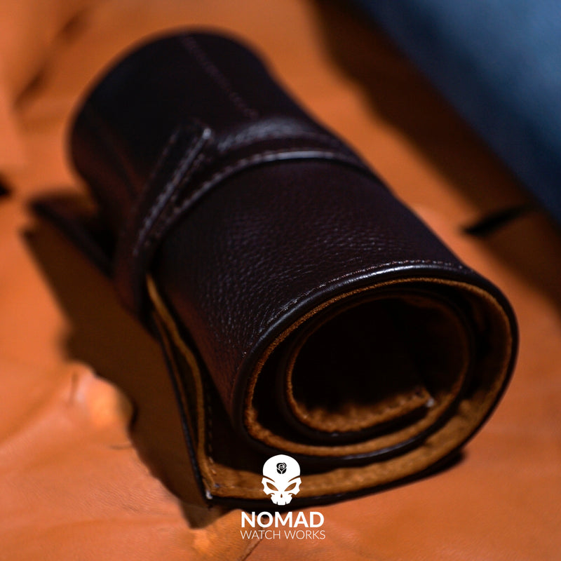 Leather Watch Roll in Brown (6 Watch Slots) - Nomad watch Works