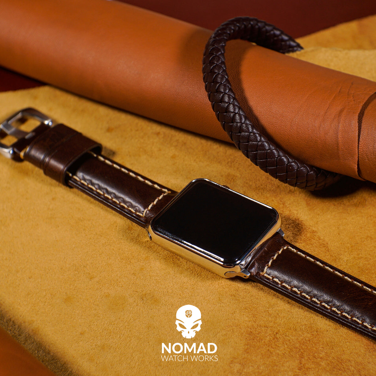 Chester Leather Bracelet in Brown (Size L) - Nomad watch Works