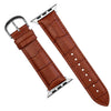 Apple Watch Genuine Croc Pattern Stitched Leather Strap in Tan (38 & 40mm) - Nomad Watch Works SG