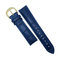 Genuine Croc Pattern Stitched Leather Watch Strap in Navy (12mm) - Nomad watch Works
