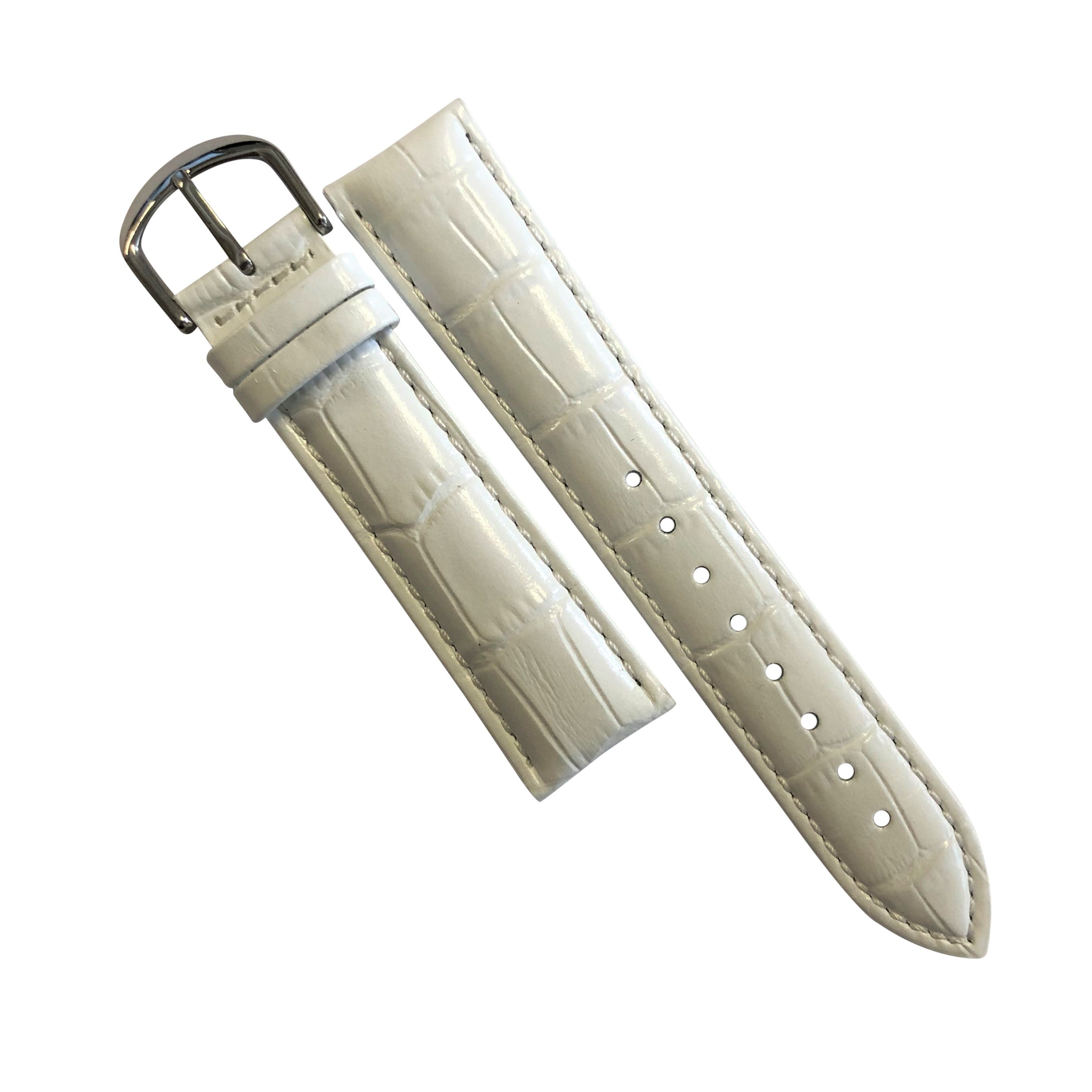White alligator watch strap hot sale