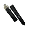 Genuine Croc Pattern Leather Watch Strap in Black w/ Butterfly Clasp (18mm) - Nomad watch Works
