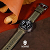 M1 Vintage Leather Watch Strap in Olive (20mm) - Nomad watch Works