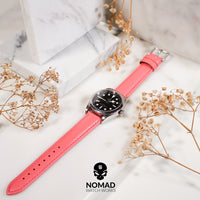 Premium Saffiano Leather Strap in Pink (18mm) - Nomad watch Works