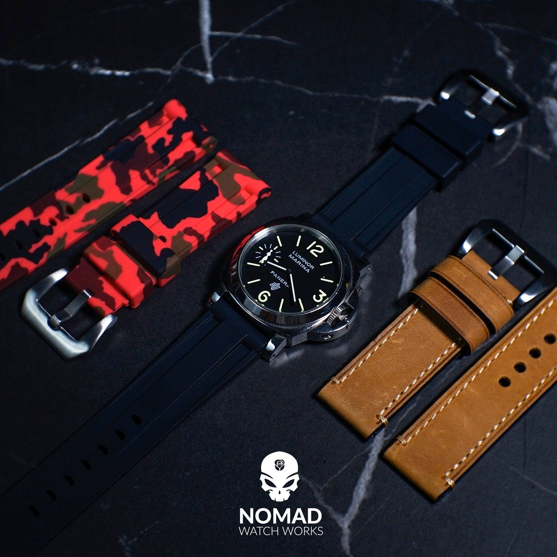 V3 Silicone Strap in Black (20mm) - Nomad watch Works