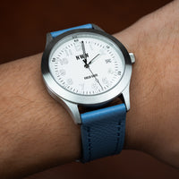 Emery Dress Epsom Leather Strap in Blue (20mm) - Nomad watch Works