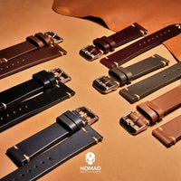 N2W Vintage Horween Leather Strap in Chromexcel® Burgundy (18mm) - Nomad watch Works