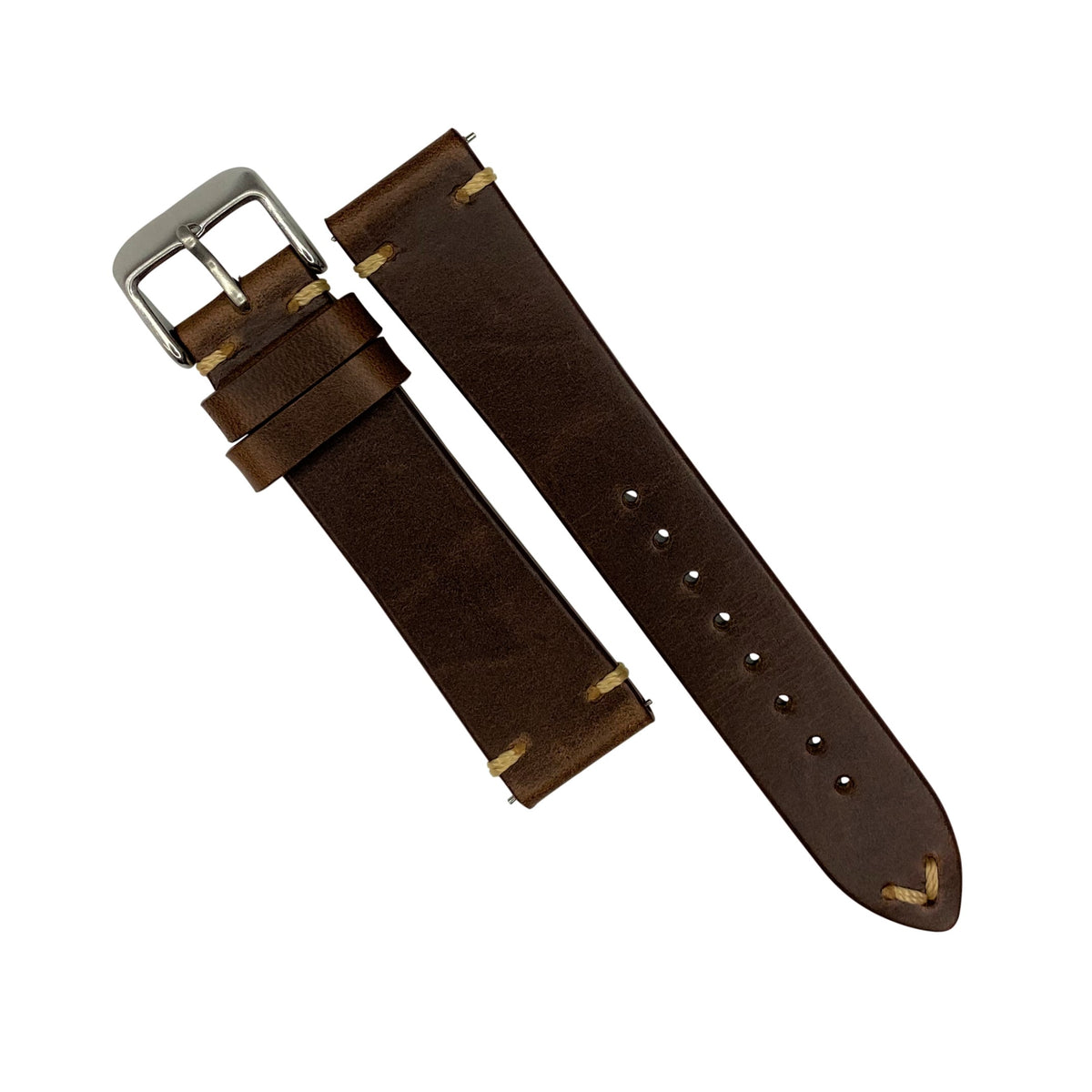 N2W Vintage Horween Leather Strap in Chromexcel® Brown (18mm) - Nomad watch Works