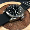 Rubber Nato Strap in Black with Silver Buckle (18mm) - Nomad watch Works
