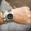 Oxford Leather Bracelet in White (Size M) - Nomad watch Works